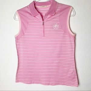Marbas Polo Sleeveless 1/4 Zip Stripes Italian